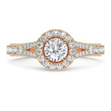 Photo of Maska 2 1/5 ct tw. Lab Grown Diamond Round Solitaire Bridal Set 14K Rose Gold [BT5877RE-L070]