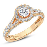Photo of Maska 2 1/5 ct tw. Lab Grown Diamond Round Solitaire Bridal Set 14K Rose Gold [BT5877RE-L070]