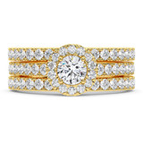 Photo of Ronika 2 7/8 ct tw. Lab Grown Diamond Round Solitaire Bridal Set 14K Yellow Gold [BR5888Y-L070]