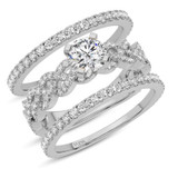 Photo of Imara 2 1/2 ct tw. Lab Grown Diamond Round Solitaire Bridal Set 14K White Gold [BR5893W-L090]
