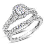 Photo of Maska 2 1/5 ct tw. Lab Grown Diamond Round Solitaire Bridal Set 14K White Gold [BR5877W-L070]