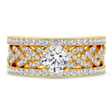 Photo of Imara 2 1/2 ct tw. Lab Grown Diamond Round Solitaire Bridal Set 14K Yellow Gold [BR5893Y-L090]