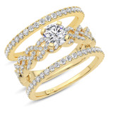Photo of Imara 2 1/2 ct tw. Lab Grown Diamond Round Solitaire Bridal Set 14K Yellow Gold [BR5893Y-L090]