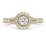 Photo of Maska 2 1/5 ct tw. Lab Grown Diamond Round Solitaire Bridal Set 14K Yellow Gold [BT5877YE-L070]