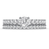 Photo of Amaya 3 ct tw. Lab Grown Diamond Round Solitaire Bridal Set 14K White Gold [BR5881W-L090]