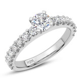 Photo of Amaya 3 ct tw. Lab Grown Diamond Round Solitaire Bridal Set 14K White Gold [BT5881WE-L090]