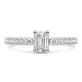 Photo of Zaila 2 ct tw. Lab Grown Diamond Emerald Solitaire Bridal Set 14K White Solid Gold [BT5889WE-N090]