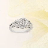 Photo of Andromeda 3/4 ct tw. Diamond Fancy Cluster Engagement Ring 10K White Gold [BT862WE-C000]