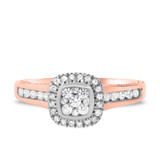 Photo of Daniel 5/8 ct tw. Diamond Cushion Cluster Engagement Ring 14K Rose Gold [BT855RE-C000]