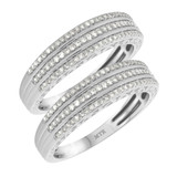 Photo of Andromeda 2/3 ct tw. Diamond Same Sex Mens Band Set 10K White Gold [WM862W]