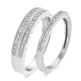 Photo of Bali 3/8 ct tw. Diamond Wedding Band Set 14K White Gold [WB865W]