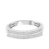 Photo of Bali 3/8 ct tw. Diamond Wedding Band Set 14K White Gold [BT865WM]