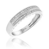 Photo of Bali 3/8 ct tw. Diamond Wedding Band Set 14K White Gold [BT865WM]