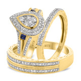 Photo of Bali 1 ct tw. Diamond Pear Cluster Trio Set 14K Yellow Gold [BT865Y-C000]