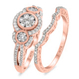 Photo of Andromeda 7/8 Carat T.W. Diamond Fancy Cluster Bridal Set 14K Rose Gold [BR862R-C000]