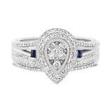 Photo of Bali 3/4 CT. T.W. Diamond Pear Cluster Bridal Set 14K White Gold [BR865W-C000]