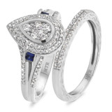 Photo of Bali 3/4 CT. T.W. Diamond Pear Cluster Bridal Set 14K White Gold [BR865W-C000]