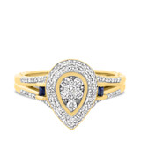 Photo of Bali 5/8 ct tw. Diamond Pear Cluster Engagement Ring 14K Yellow Gold [BT865YE-C000]