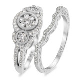 Photo of Andromeda 7/8 Carat T.W. Diamond Fancy Cluster Bridal Set 10K White Gold [BR862W-C000]