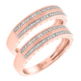 Photo of Bali 3/8 ct tw. Diamond Same Sex Mens Band Set 10K Rose Gold [WM865R]