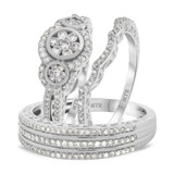 Photo of Andromeda 1 1/4 ct tw. Diamond Fancy Cluster Trio Set 10K White Gold [BT862W-C000]