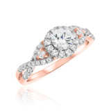 Photo of Margie 7/8 ct tw. Lab Grown Diamond Round Solitaire Engagement Ring 14K Rose Gold [BT1621RE-C000]