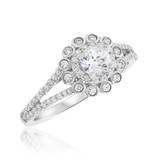 Photo of Toria 7/8 ct tw. Lab Grown Diamond Round Solitaire Engagement Ring 10K White Gold [BT1620WE-C000]