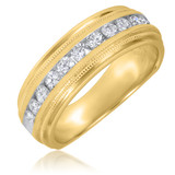 Photo of Everett 1/2 ct tw. Lab Grown Diamonds Mens Band 14K Yellow Gold [BT1627YM]