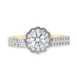 Photo of Bree 7/8 ct tw. Lab Grown Diamond Round Solitaire Bridal Set 14K Yellow Gold [BR1619Y-C000]