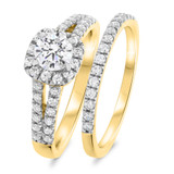 Photo of Carson 1 1/7 ct tw. Lab Grown Diamond Round Solitaire Bridal Set 14K Yellow Gold [BR1623Y-C000]