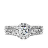 Photo of Betty 1 1/10 ct tw. Lab Grown Diamond Round Solitaire Bridal Set 14K White Gold [BT1622WE-C000]