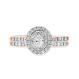 Photo of Dean 3/4 ct tw. Lab Grown Diamond Oval Solitaire Bridal Set 14K Rose Gold [BR1629R-C000]