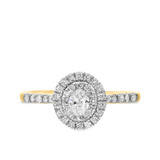 Photo of Dean 3/4 ct tw. Lab Grown Diamond Oval Solitaire Bridal Set 14K Yellow Gold [BT1629YE-C000]