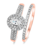 Photo of Sonny 5/8 ct tw. Lab Grown Diamond Oval Solitaire Bridal Set 14K Rose Gold [BR1631R-C000]