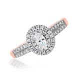 Photo of Sonny 5/8 ct tw. Lab Grown Diamond Oval Solitaire Bridal Set 14K Rose Gold [BT1631RE-C000]