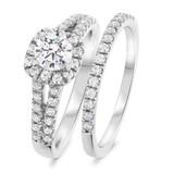 Photo of Carson 1 1/7 ct tw. Lab Grown Diamond Round Solitaire Bridal Set 10K White Gold [BR1623W-C000]