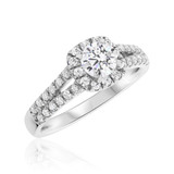 Photo of Carson 1 1/7 ct tw. Lab Grown Diamond Round Solitaire Bridal Set 10K White Gold [BT1623WE-C000]