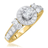 Photo of Colt 1 3/8 ct tw. Lab Grown Diamond Round Solitaire Bridal Set 10K Yellow Gold [BT1628YE-C000]