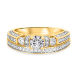 Photo of Cadence 1 1/4 ct tw. Lab Grown Diamond Round Solitaire Bridal Set 10K Yellow Gold [BR1626Y-C000]