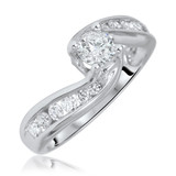 Photo of Lanie 1 ct tw. Lab Grown Diamond Round Solitaire Bridal Set 10K White Gold [BT1625WE-C000]