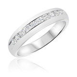 Photo of Lanie 1/2 ct tw. Lab Grown Diamond Mens Wedding Band 14K White Gold [BT1625WM]