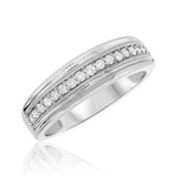 Photo of Margie 1/3 ct tw. Lab Grown Diamonds Mens Band 14K White Gold [BT1621WM]