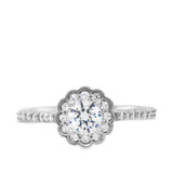 Photo of Bree 7/8 ct tw. Lab Grown Diamond Round Solitaire Bridal Set 14K White Gold [BT1619WE-C000]