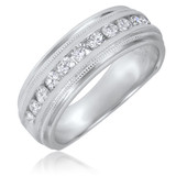 Photo of Everett 1/2 ct tw. Lab Grown Diamond Mens Wedding Band 14K White Gold [BT1627WM]