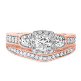 Photo of Danica 1 1/2 ct tw. Lab Grown Round Solitaire Bridal Set 14K Rose Gold [BR1624R-C000]
