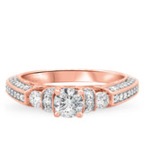 Photo of Cadence 1 1/4 ct tw. Lab Grown Diamond Round Solitaire Bridal Set 14K Rose Gold [BT1626RE-C000]