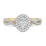 Photo of Tanner 3/4 ct tw. Lab Grown Diamond Oval Solitaire Bridal Set 14K Yellow Gold [BT1630YE-C000]
