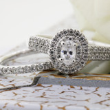 Photo of Sonny 5/8 ct tw. Lab Grown Diamond Oval Solitaire Bridal Set 14K White Gold [BR1631W-C000]