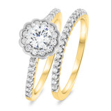 Photo of Bree 7/8 ct tw. Lab Grown Diamond Round Solitaire Bridal Set 10K Yellow Gold [BR1619Y-C000]