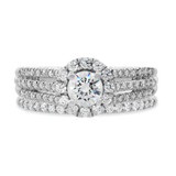 Photo of Betty 1 1/10 ct tw. Lab Grown Diamond Round Solitaire Bridal Set 10K White Gold [BR1622W-C000]